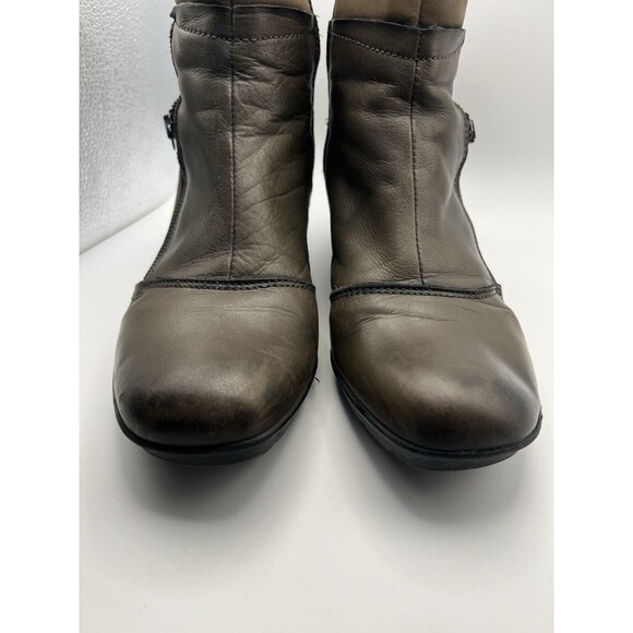 Taos ankle BOOTS Sz 9.5 EU40 Whats Happening Graphite Grey Wedge Zip boho casual - Picture 2 of 14